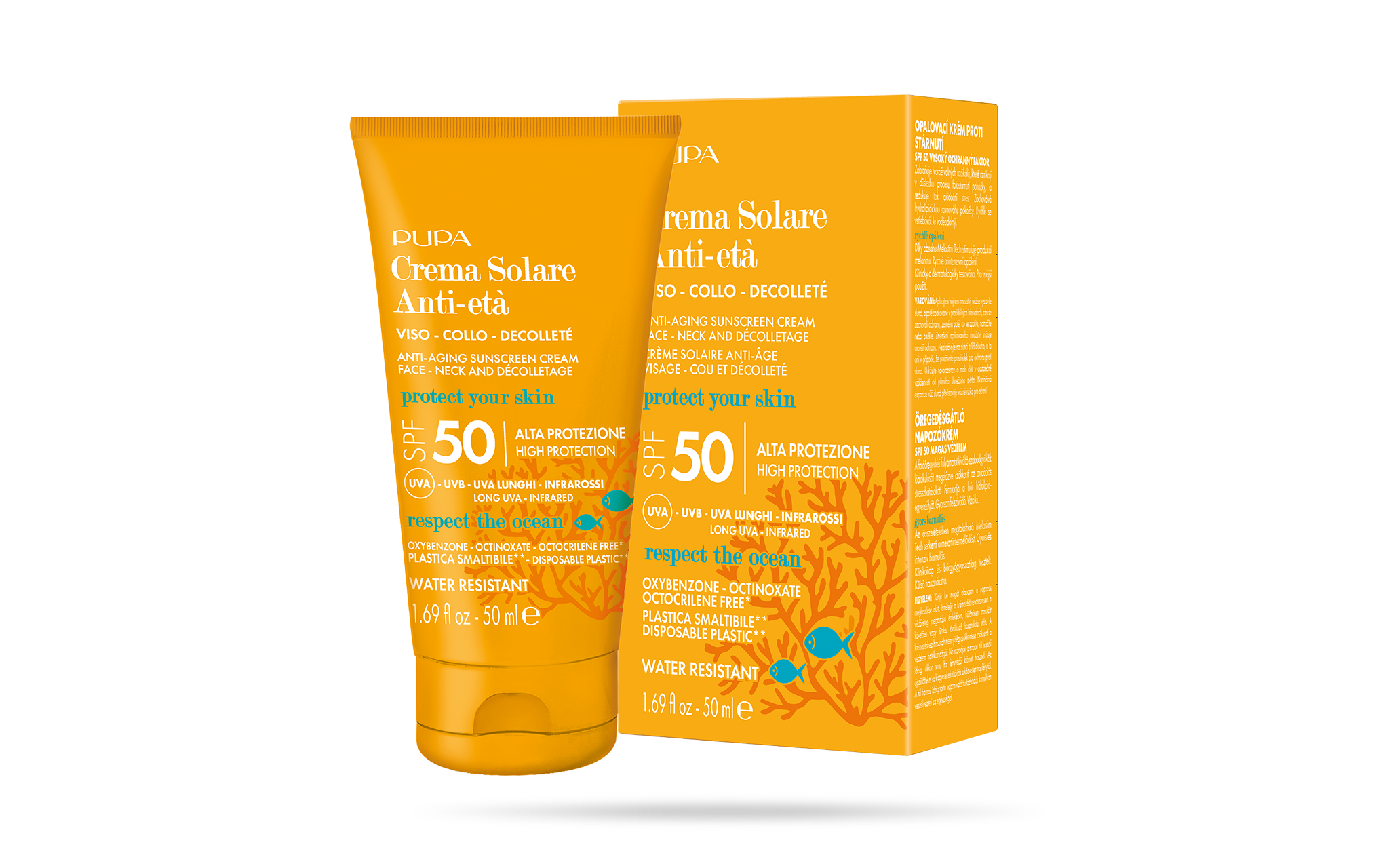 Crème Solaire Anti-ageSPF 50 Visage,Cou et Décollete (50 ml) - PUPA Milano